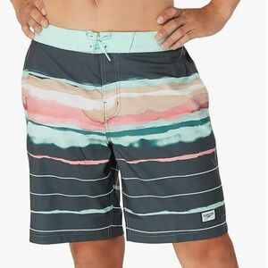 NWT Speedo Men's Swim Trunk Boardshort Bondi Striped